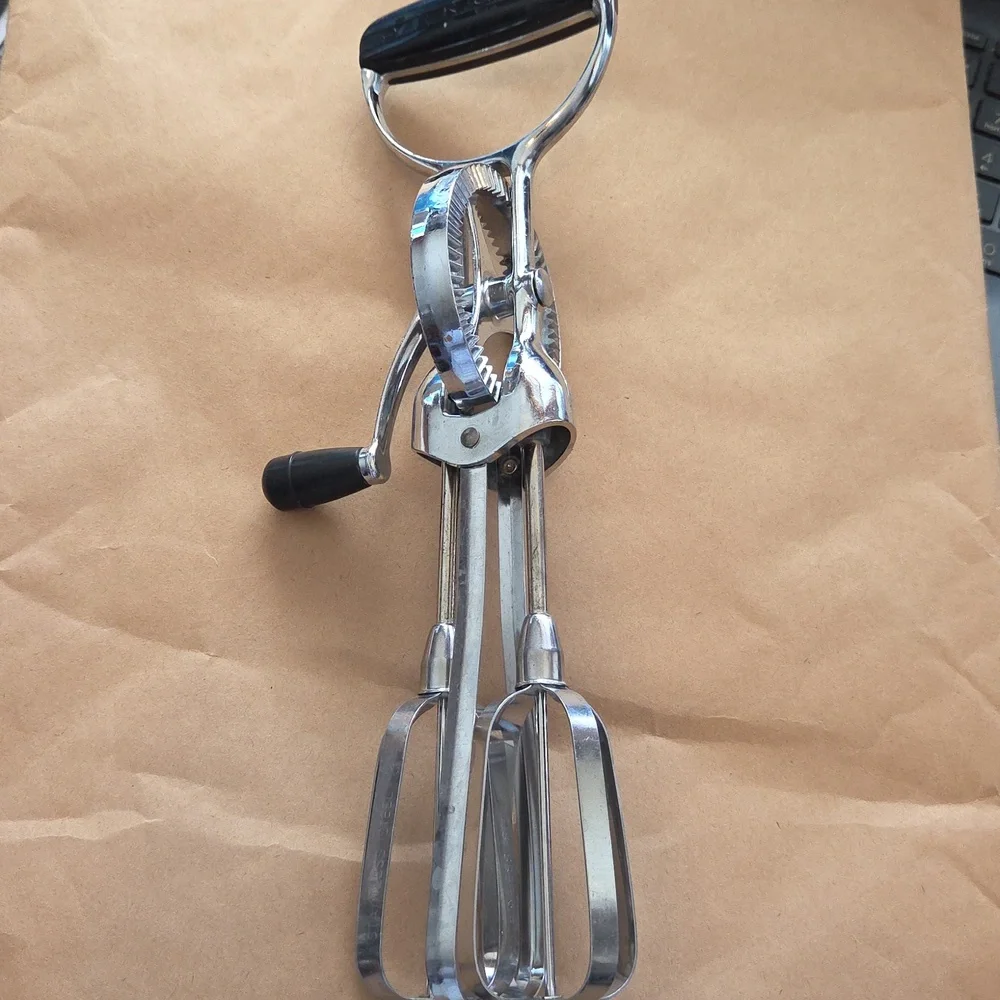 Vintage Flint Ecko Best Manual Hand Mixer Egg Beater Crank USA Made Kitchen Tool